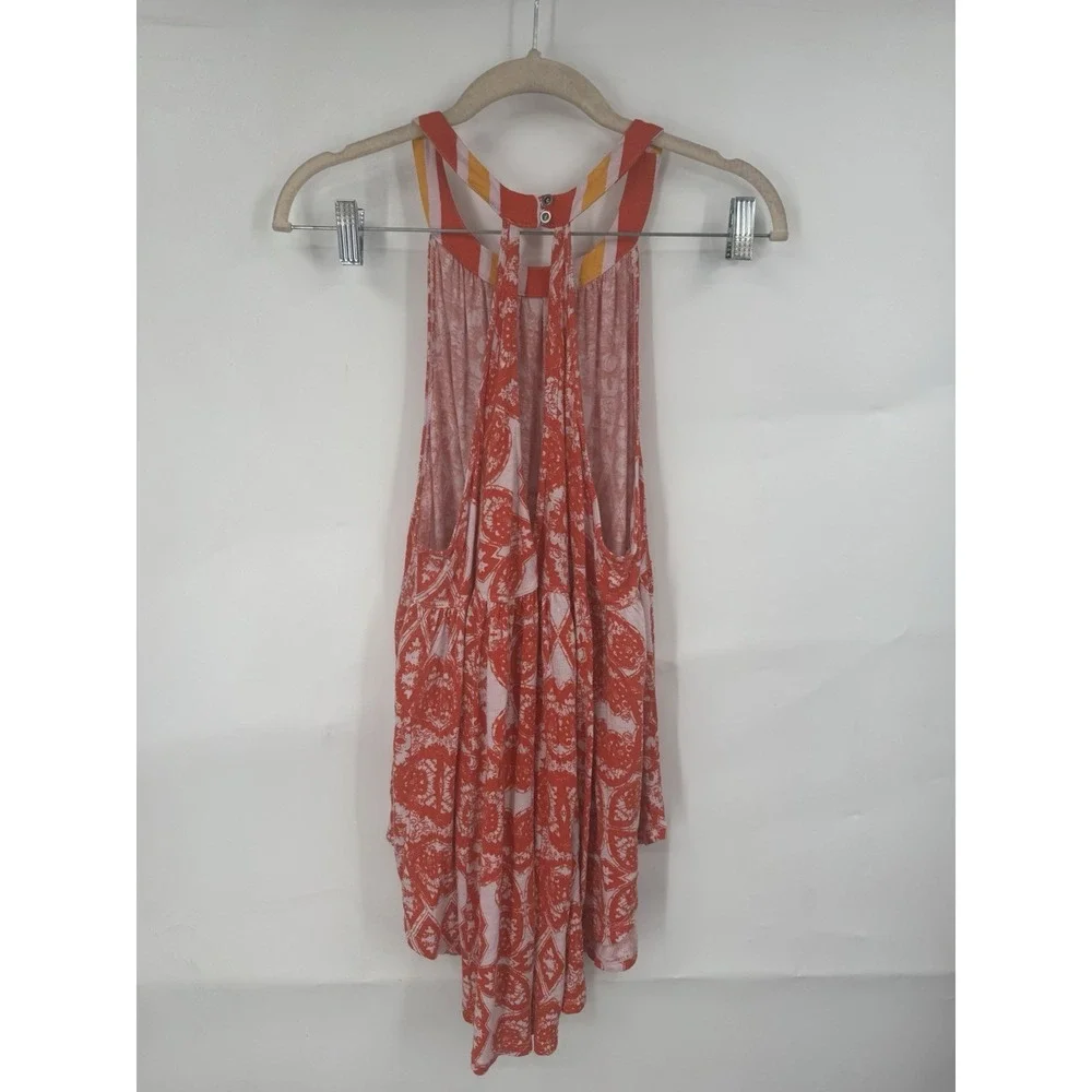 Free People Tunic Women S Orange Boho Medallion Halter Festival Boho OB944887